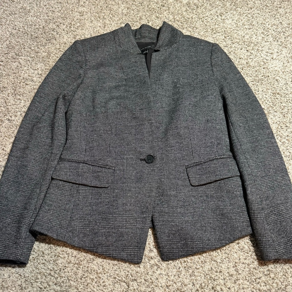 Ann Taylor Heather Plaid Blazer- 6